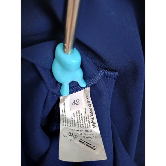 Chiara Boni La Petite Robe Womens 42 (US 6) Blue Off Shoulder Eunice Dress - Picture 8 of 8